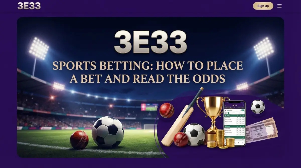 3E33 (BD 3E33 Games) sports betting screen cricket odds, bet slip and cash-out button